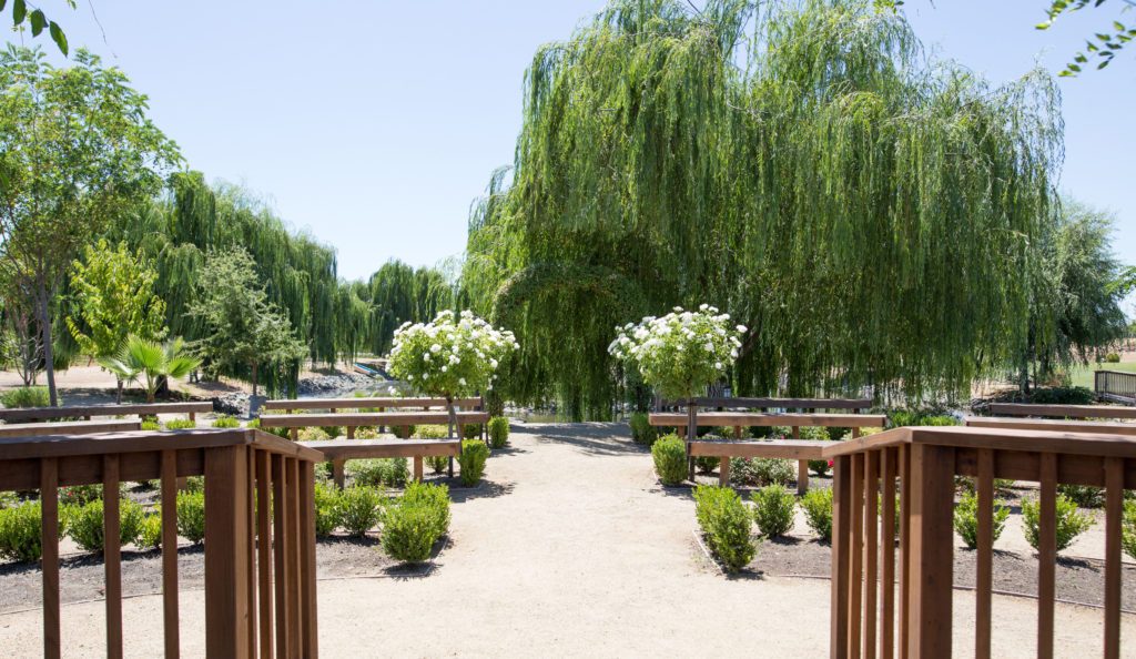 Garden aisle Wolfe Heights Estate Event Center Northern California