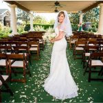 Bride at Ceremony at Time er Creek Ballroom