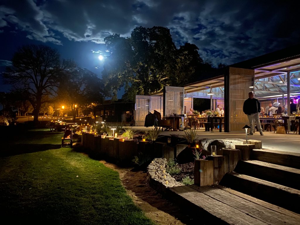 Saureel Vineyards night time new rustic barn