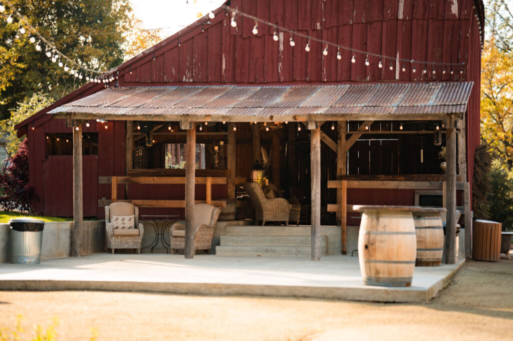 The Ranch at Stoney Creek, El Dorado County. Looking inside the Red Barn at lounge area.