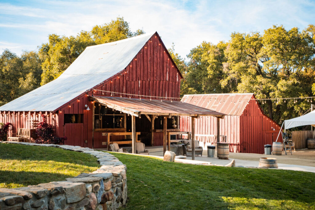 The Ranch at Stoney Creek, El Dorado County. Historic Barns for lounge area.