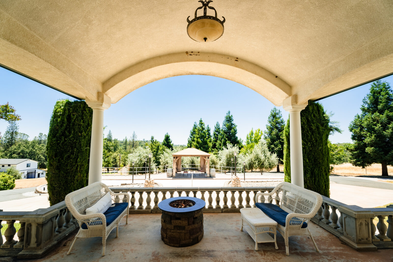 Mount Brow Vineyard, Gold Country, Sonora, CA.  Front portico to estate house.